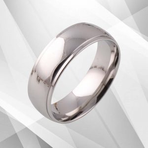 Gents Mens Sparkling Tungsten Carbide 8mm Wedding Band Ring 18Ct White Gold Over