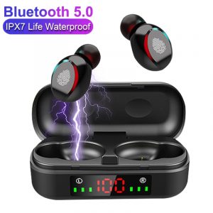 V8 TWS Wireless Bluetooth 5.0 Earphones Headphones 9D HiFi Stereo Sports Waterproof Earbuds Headset with Mic and Charging Box