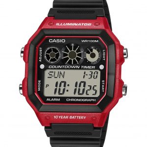 Casio Men's Digital illuminator Rubber Strap Watch AE-1300WH-4AVDF