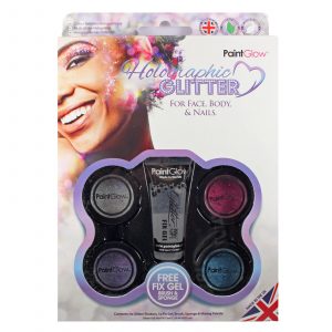 PaintGlow Holographic Face Body & Nails Glitter Gift Set