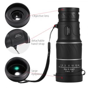 40x60 Single Telescope Night Vision High Definition Optical Glass Monocular Telescope Camping Handheld Telescope Spotting Telescope for Hiking Bird Watching Concerts