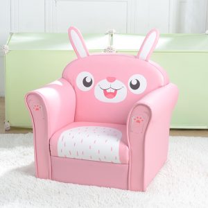 Children's Single Sofa Cute Series Rabbit Model American Standard Pu Dark Pink