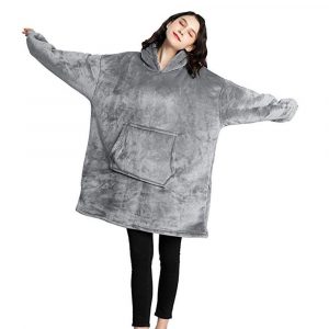 Oversized Ultra Plush Hoodie Blanket -grey
