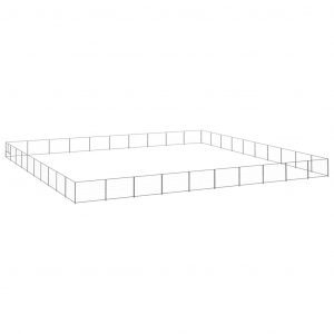 Dog Kennel Silver 100 m² Steel