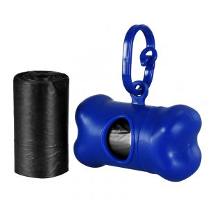 Lightweight Dog Poop Waste Dispenser with Bag Scoop Refill with 2 20pc Rolls of Bags Blue