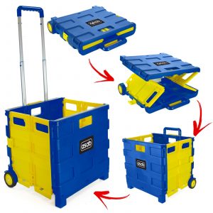 35KG Folding Shopping Trolley YELLOW/BLUE