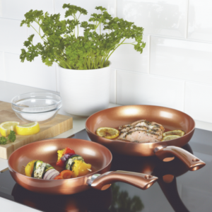 2 pc. Frying Pan Set Ceramic Coating Healthy Cooking Non Stick Cookware