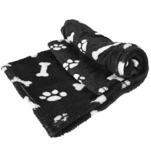 Pet Dogs Puppy Cat Soft Touch Fleece Blanket 50 x 75cm Paw Print Animal Throw