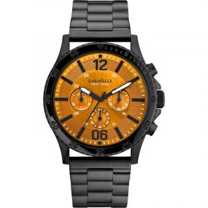 Caravelle By Bulova New York Watches Mens Chronograph Ion Plated Stainless Steel Watch 45A108 Gift for Hom