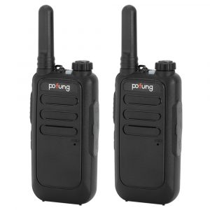2 pcs Pofung T15 FRS Digital Tube, Flashlight, 16 Channels, Dual Knobs (Fixed Antenna), Aluminum Alate Shielding 2W/0.5W Integrated Walkie-talkie 1500mAh Battery