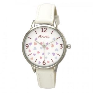 Ravel Women's Women's Hearts Watch - White - RF012.4