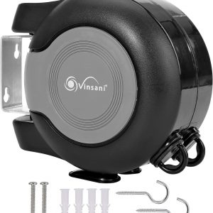 Retractable Washing Line with Twin Cable 30m of Drying Space Full