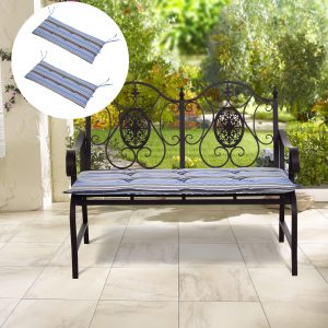 2 PCS Patio Bench Swing Chairs Garden Chairs Double Seat Cushion Mat Strips