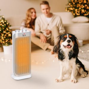 Indoor Space Heater Oscillating Ceramic Heater w, Adjustable Modes 1000W,2000W
