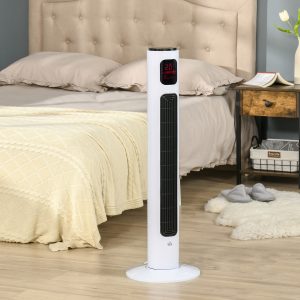 38'' Tower Fan Remote Control 45W Wind Oscillate Speed for Indoor White