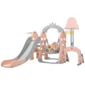 Multifunctional Plastic Kids 5 in 1 Toddler Climber and Swing Set