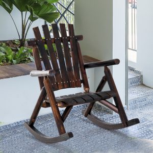 Rustic Outdoor Patio Adirondack Rocking Chair Patio Furniture Porch Rocker Fir
