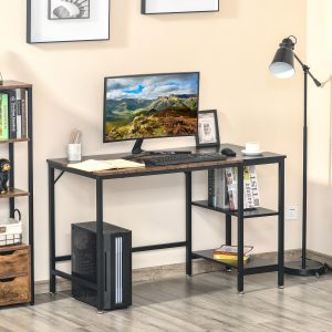 Computer Desk, Home Office Desk for Study, Writing with 2 Storage Shelves