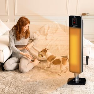 Indoor Space Heater Oscillating Ceramic Heater w, Adjustable Modes 1000W,2000W