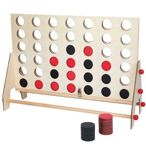 Doodle Giant Wooden 4 In a Row Board Game for Kids and Family
