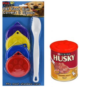 4PC Pet Food Can Covers & Spoon Set
